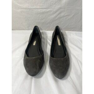 Audrey Brooke Almond Toe Ballet Flats sz 9 M Olive Green Suede Leather